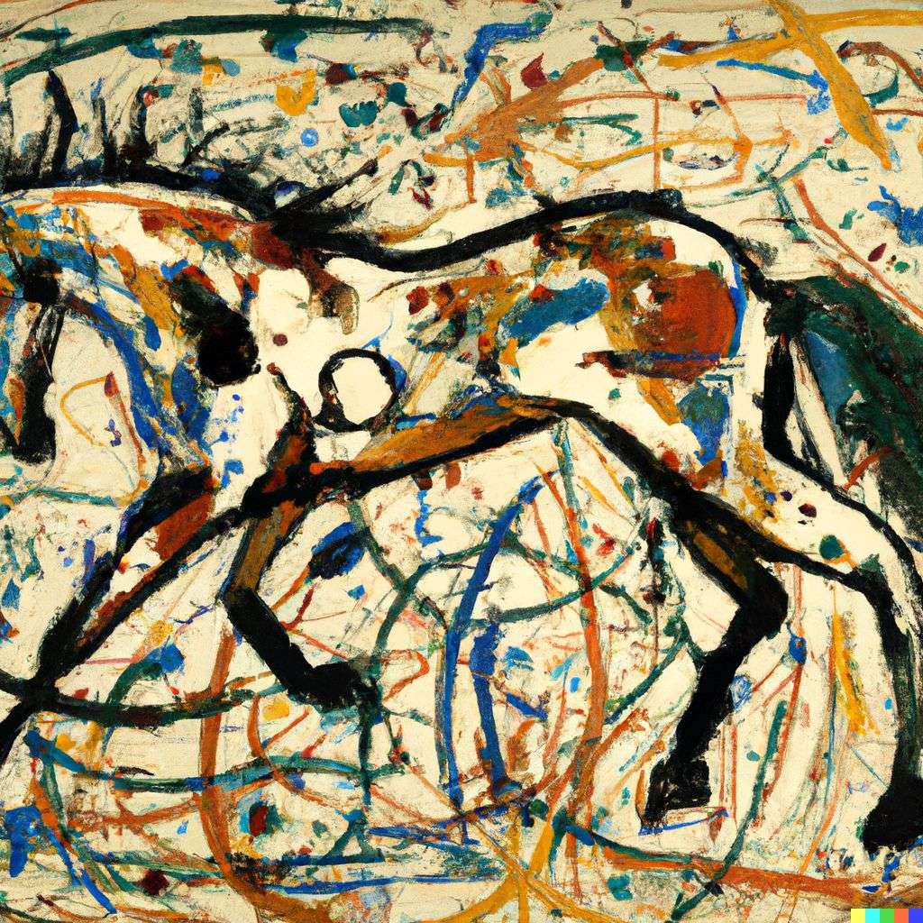 a horse, painting by Jackson Pollock